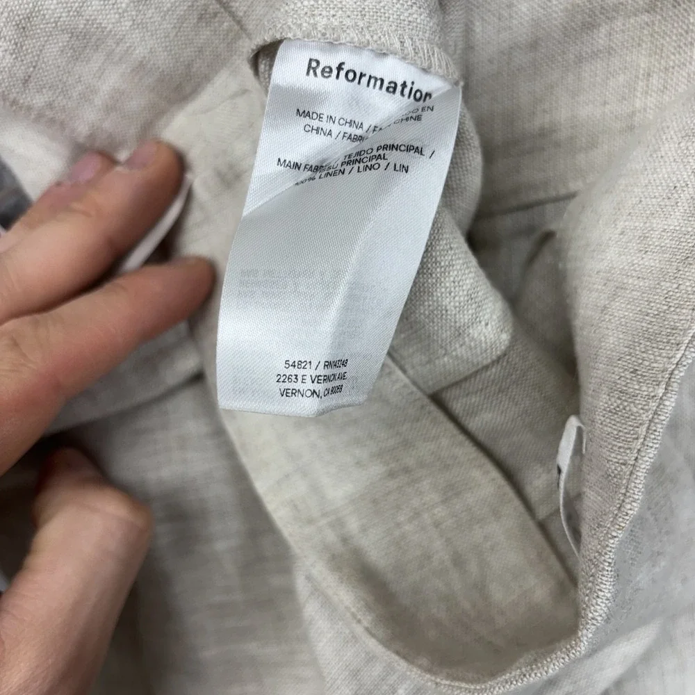 Reformation Linen Pants Women's 6 28 x 27.5